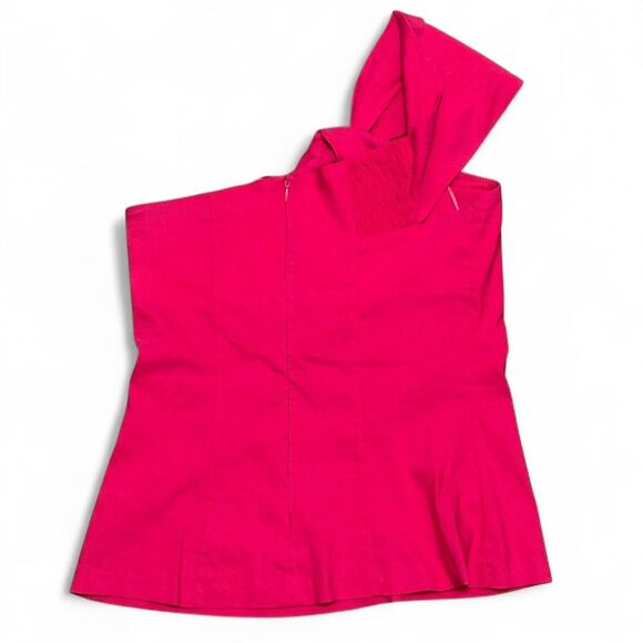 Zara Pink one shoulder top with knot detail & back zipper Size XS - Picture 7 of 8